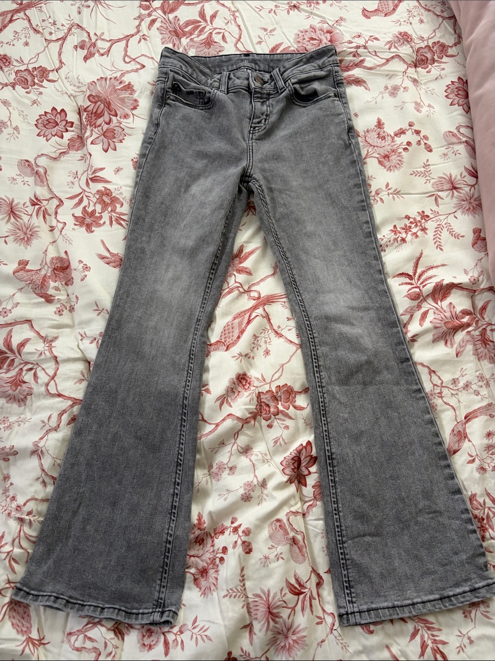 Girls Gray Flare Jeans - Classic High-Rise Flare size 12